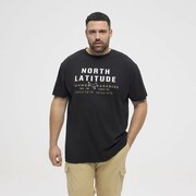 Duży T-shirt Męski Czarny 51126 NORTH LATITUDE