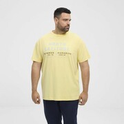 Duży T-shirt Męski Żółty 51126 NORTH LATITUDE