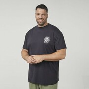 Duża Koszulka Męska T-shirt z Nadrukiem Czarny NORTH LATITUDE