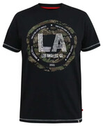 Duży T-shirt Męski z Nadrukiem Czarny BENNY-D555