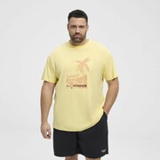 Duży T-shirt Męski Żółty 51323 NORTH LATITUDE