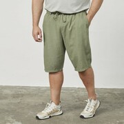 Spodenki Męskie Lniane Oliwkowe NORTH LATITUDE Duże Rozmiary