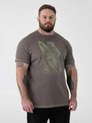 T-shirt Męski z Niedźwiedziem Khaki AUSTIN-D555 Duże Rozmiary