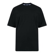 Duża Męska Koszulka T-shirt Gładki Czarny KAM