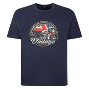 Duża Koszulka Męska T-shirt z Nadrukiem Niebieski ESPIONAGE