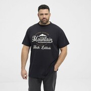 Duży T-shirt Męski z Nadrukiem Czarny NORTH LATITUDE