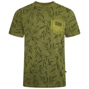 Duży T-shirt Męski Koszulka z Kieszonką Oliwkowa KAM