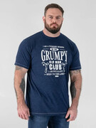 T-shirt Męski z Nadrukiem Granatowy COOPER-D555 Duże Rozmiary