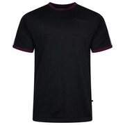 Duży T-shirt Męski Czarny z Kieszonką KAM