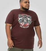 Duży T-shirt Męski Bordowy 'GAS MONKEY' LOUGHBOROUGH-D555