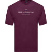 T-shirt Męski Koszulka z Nadrukiem Śliwkowa DOUBLE Duże Rozmiary