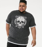Duży T-shirt Męski Grafitowy DARREN-D555