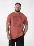 T-shirt Męski z Nadrukiem Czerwony TITCHMARSH-D555 Duże Rozmiary