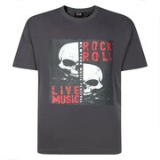 Duża Koszulka Męska T-shirt z Nadrukiem Grafitowy ESPIONAGE