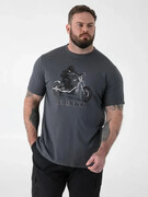 T-shirt Męski z Gorylem Grafitowy CRAIG-D555 Duże Rozmiary