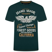 Koszulka Męska T-shirt z Nadrukiem 'CALIFORNIA' Niebieska KAM Duże Rozmiary