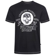 Duży T-shirt Męski Koszulka Czarna 'FEARLESS WARRIOR' KAM