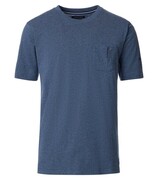 Duży T-shirt Męski Gładki z Kieszonką Niebieski CASAMODA