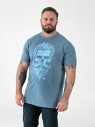 T-shirt Męski z Nadrukiem Turkusowy MILLER-D555 Duże Rozmiary