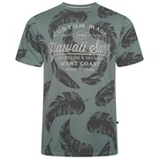 Duży T-shirt Męski Koszulka Hawajska Grafitowa KAM