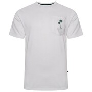 Duży T-shirt Męski Koszulka z Kieszonką Ecru KAM