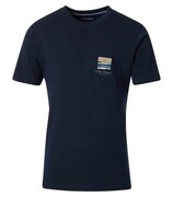 Duży T-shirt Męski z Haftem Granatowy CASAMODA