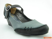 PÓŁBUTY DAMSKIE NA KLINIE 595 POPIELATE SKÓRA PRIMOOZ