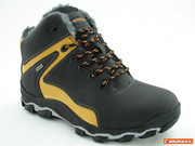 OCIEPLANE TREKKINGI MĘSKIE 6247 CZARNE SKÓRA BADOXX