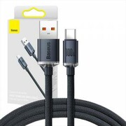 Kabel USB do USB-C Baseus Crystal Shine, 100W, 1.2m czarny nazwa