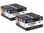 10x Tusz do HP 711 XL zmienniki CMYK 4/2/2/2 nazwa