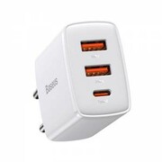 Ładowarka sieciowa Baseus Compact Quick Charger, 2xUSB, USB-C, PD, 3A, 30W biała nazwa