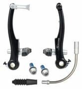 Hamulec szczękowy V-Brake 110mm, klocki, fajka, guma, komplet na 1 koło - czarny nazwa