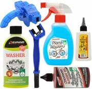 Zestaw do czyszczenia i konserwacji roweru i napędu - szczotki, płyny, oleje nazwa