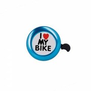 Dzwonek do roweru Forever Outdoor - I love my bike niebieski - 5,5 cm nazwa