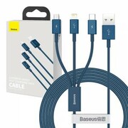Kabel USB 3w1 Baseus Superior Series, USB do micro USB / USB-C / Lightning, 3.5A, 1.5m niebieski nazwa