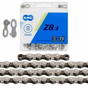 Łańcuch KMC Z8.3 srebrno szary 114 ogniw, spinka, BOX nazwa