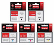 Zestaw Activejet do Canon PGI-525 CLI-526 - 5x nowy tusz chip nazwa
