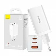Ładowarka sieciowa Baseus GaN5 Pro 2xUSB-C + USB, 65W biała nazwa