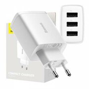 Ładowarka sieciowa Baseus Compact Quick Charger, 3x USB, 17W biała nazwa