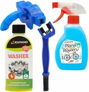 Zestaw do czyszczenia roweru i napędu rowerowego - szczotki i płyny nazwa