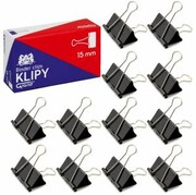 Klipy biurowe GRAND 15mm czarne 12szt nazwa