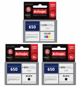 Zestaw 3 tuszów Activejet HP 650 XL 2 czarne + kolor nazwa