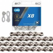 Łańcuch KMC X8 114 ogniw srebrny, SPINKA, BOX nazwa