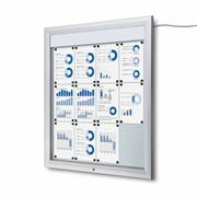 Zewnętrzna gablota magnetyczna ILLUMO 12xA4 84x89 cm z podświetleniem LED zamykana na kluczyk do użytku zewnętrznego gablota zewnętrzna gablota ogłoszeniowa gablota informacyjna tablica ogłoszeń tablica informacyjna