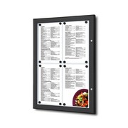 Gablota na menu 4xA4 42x59 cm zamykana na kluczyk z oświetleniem LED do użytku wewnętrznego gablota wewnętrzna gablota ogłoszeniowa gablota informacyjna tablica ogłoszeń tablica informacyjna tablica na menu