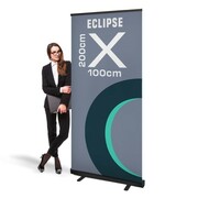 Rollup Eclipse 100 x 200 cm czarny stojak reklamowy rozwijany z opcją wydruku