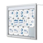 Zewnętrzna gablota magnetyczna ILLUMO 15xA4 105x89 cm z podświetleniem LED zamykana na kluczyk do użytku zewnętrznego gablota zewnętrzna gablota ogłoszeniowa gablota informacyjna tablica ogłoszeń tablica informacyjna