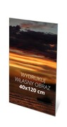 Obraz tekstylny ścienny 40 x 120 cm na ramie aluminiowej 20 mm z własnym wydrukiem i łatwym systemem wymiany