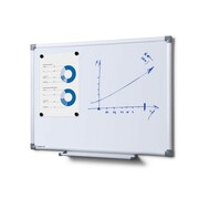Magnetyczna tablica suchościeralna SCRITTO® Economy 60 x 45 cm biała tablica suchościeralna magnetyczna do urzędu szkoły biura do pisania markerem pisakiem flamastrem suchościeralnym