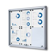 Gablota magnetyczna SL 6xA4 66x61 cm z przesuwanymi drzwiami zamykana na kluczyk do użytku wewnętrznego gablota wewnętrzna z certyfikatem trudnopalności B1 gablota ogłoszeniowa gablota informacyjna tablica ogłoszeń tablica informacyjna